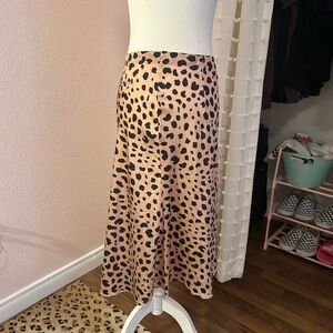 Leopard Print Midi Skirt